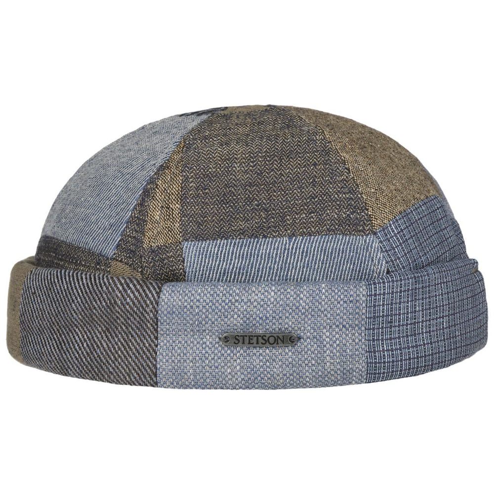 Laughlin Patchwork Docker Hat Women/Men Brown-Blu… - image 1
